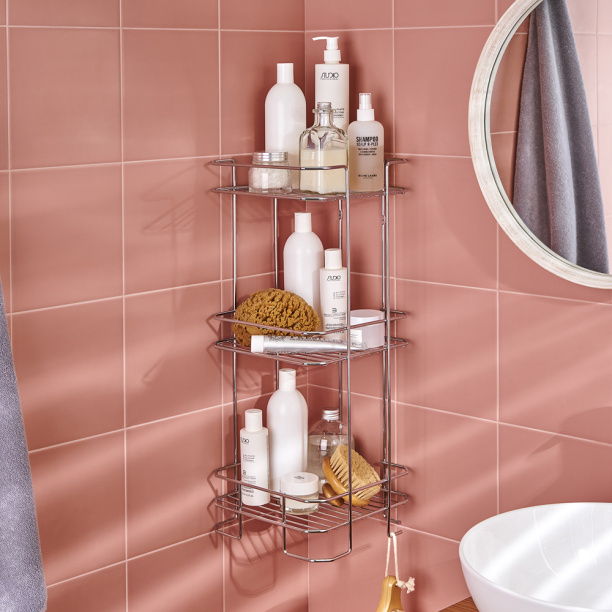 Полка сетчатая ЧМЗ Нюанс 3-ярусная прямая хром от магазина ЛесКонПром.ру