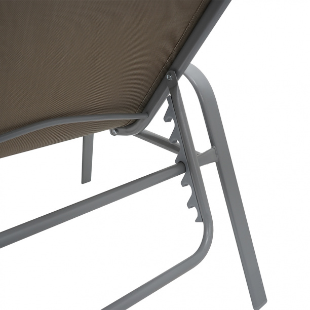 Шезлонг металлический 196x53x31 см с текстиленом от магазина ЛесКонПром.ру