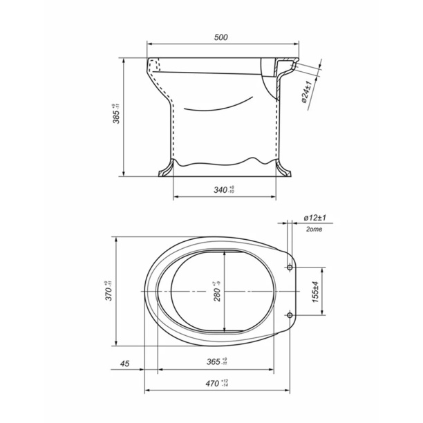 Унитаз дачный Оскольская керамика с сиденьем от магазина ЛесКонПром.ру