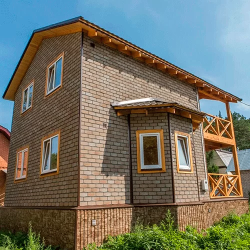 Плитка фасадная ТЕХНОНИКОЛЬ HAUBERK Камень Травертин от магазина ЛесКонПром.ру
