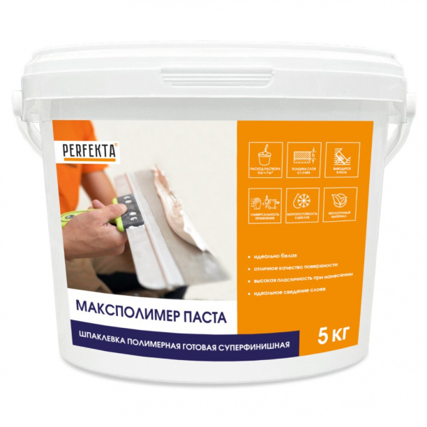 Готовая финишная шпаклевка PERFEKTA Максполимер Паста 5 кг от магазина ЛесКонПром.ру