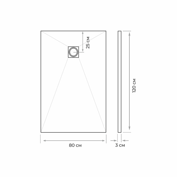 Душевой поддон Галерея М 120х80 см черный от магазина ЛесКонПром.ру