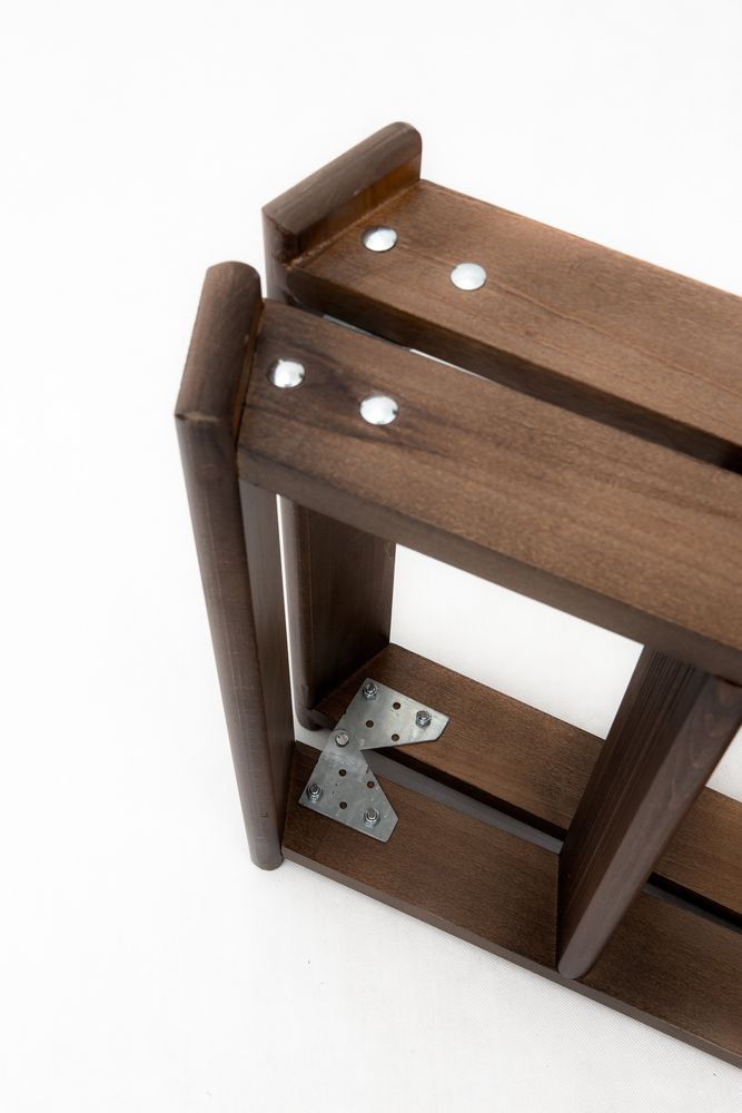Стремянка двухсторонняя деревянная Hoz-Block Марк 3 ступени Венге (арт. ДДС-3В) от магазина ЛесКонПром.ру