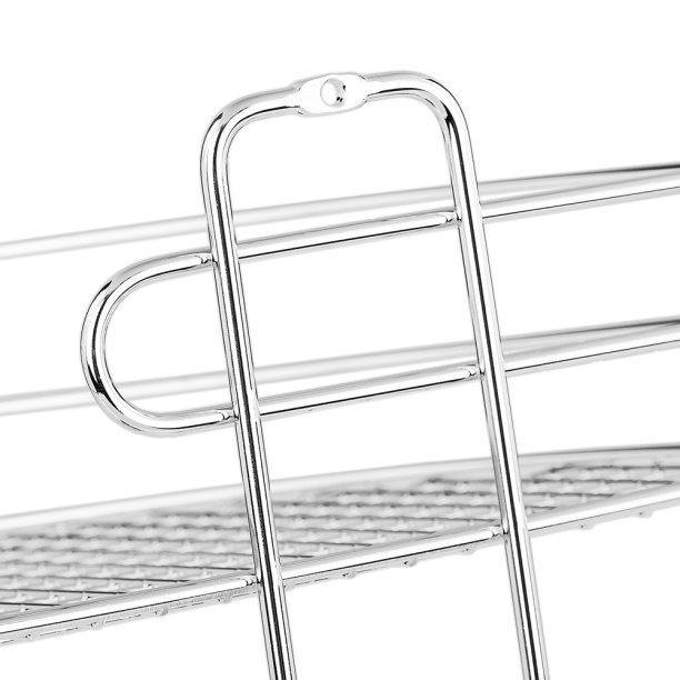 Полка сетчатая ЧМЗ 2-ярусная угловая хром от магазина ЛесКонПром.ру