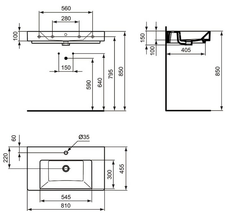 Раковина Ideal Standard Strada 80 K078801 Euro White от магазина ЛесКонПром.ру