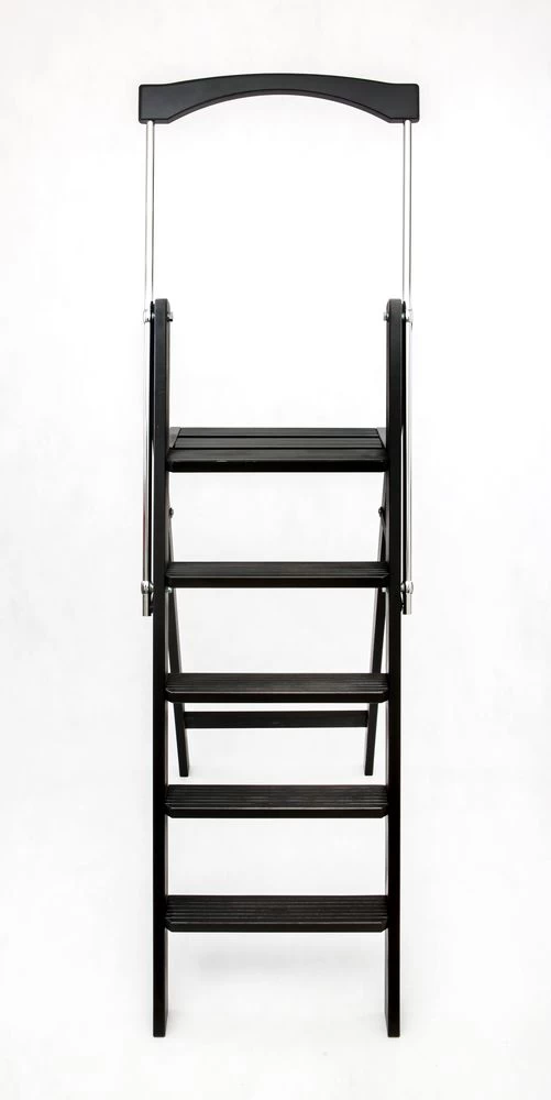 Стремянка деревянная Hoz-Block Серж 5 ступеней Черная (арт. СДР-5Ч) от магазина ЛесКонПром.ру