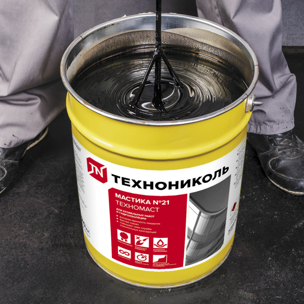 Мастика битумная кровельная ТЕХНОНИКОЛЬ №21 Техномаст 3 кг от магазина ЛесКонПром.ру