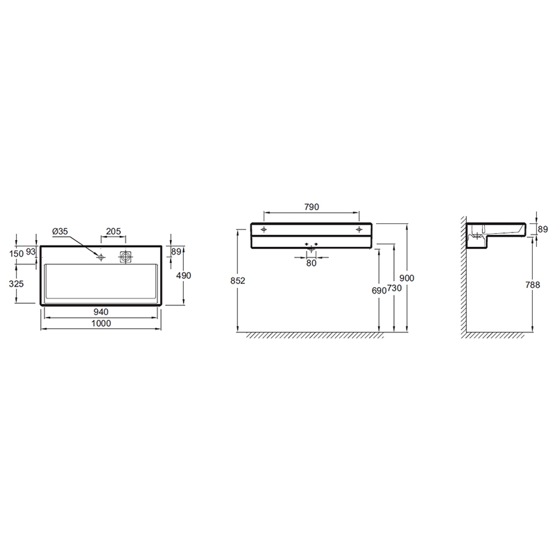 Раковина Jacob Delafon Terrace 100 EXC112-00 без подсветки от магазина ЛесКонПром.ру