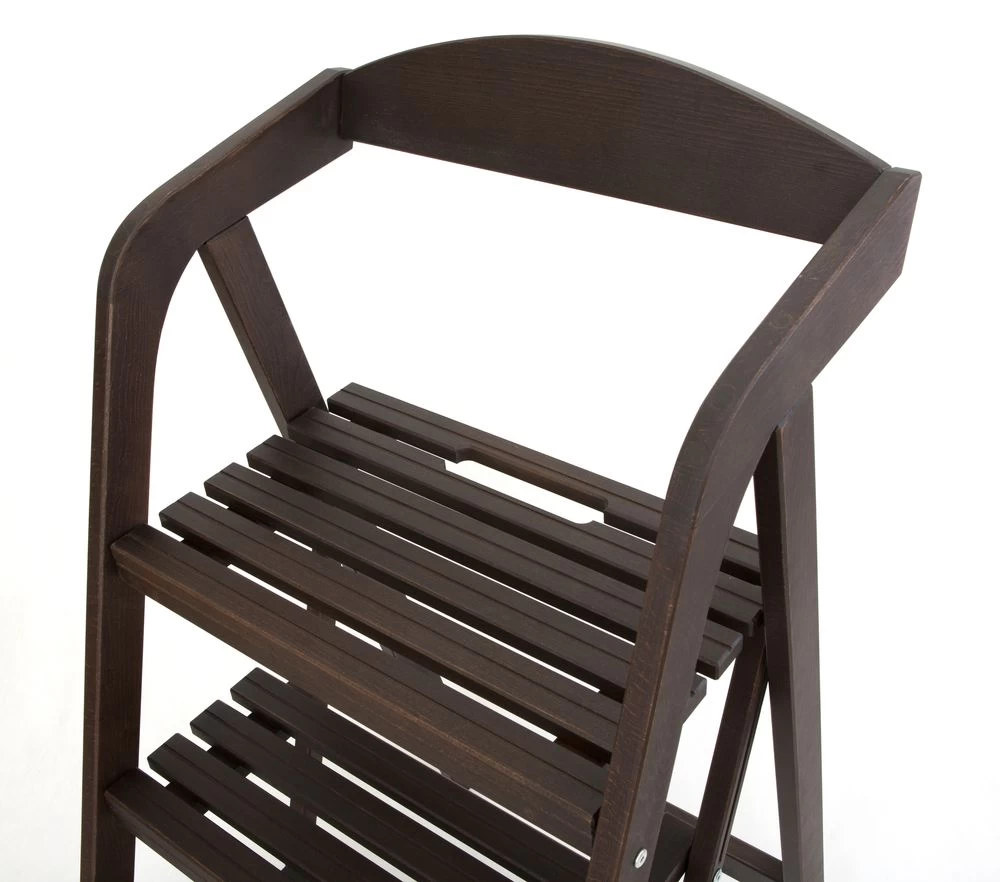 Стремянка-стул деревянная с широкими ступенями Hoz-Block Микки-Трон 3 ступени Венге (арт. СДМТС-3В) от магазина ЛесКонПром.ру