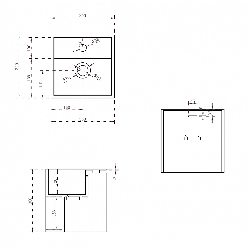 Раковина Abber Stein 30 AS2639 подвесная Белая от магазина ЛесКонПром.ру