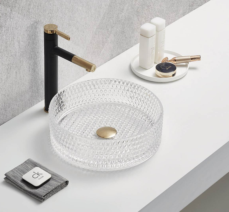 Раковина-чаша CeramaLux 36 GL01 прозрачная от магазина ЛесКонПром.ру