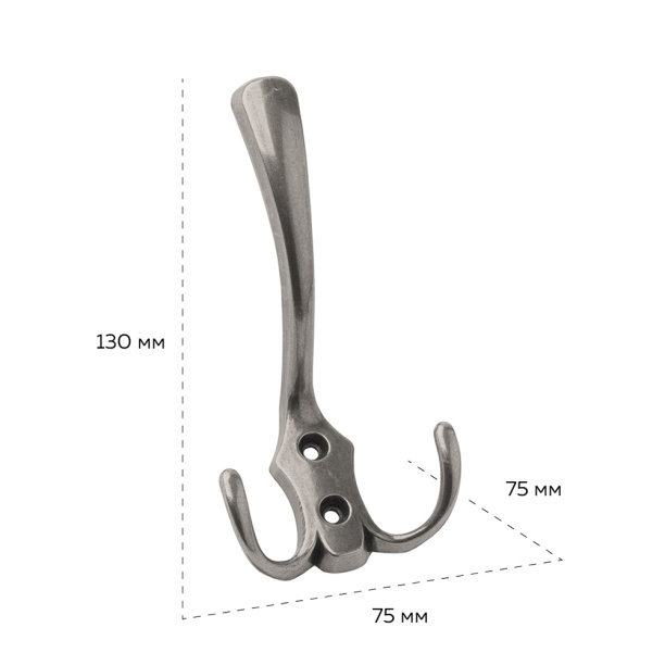 Крючок мебельный KERRON 0050 старинный черненый цинк от магазина ЛесКонПром.ру