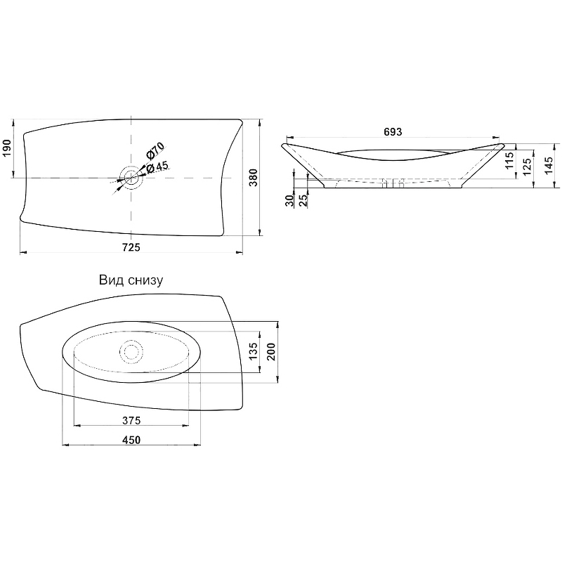 Раковина-чаша Melana 73 MLN-78121 Белая от магазина ЛесКонПром.ру