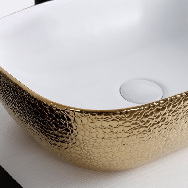 Раковина-чаша Mira 46 MR-4632WG Белая Золото от магазина ЛесКонПром.ру