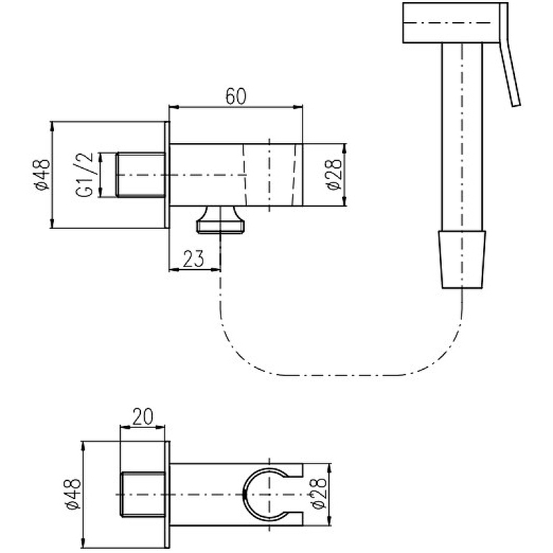 Гигиенический душ Rav Slezak SK0054 Хром от магазина ЛесКонПром.ру