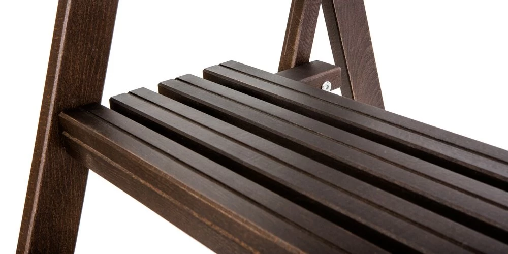 Стремянка-стул деревянная с широкими ступенями Hoz-Block Микки-Трон 3 ступени Венге (арт. СДМТС-3В) от магазина ЛесКонПром.ру