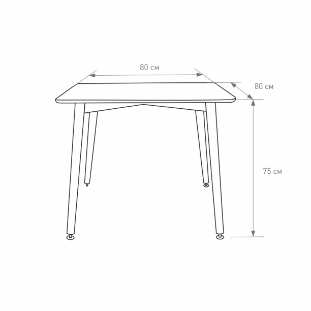 Стол кухонный KITRO 80х80х75 см белый от магазина ЛесКонПром.ру