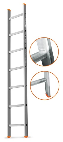 Односекционная алюминиевая лестница ГРАНИТ 7 ступеней Эйфель от магазина ЛесКонПром.ру
