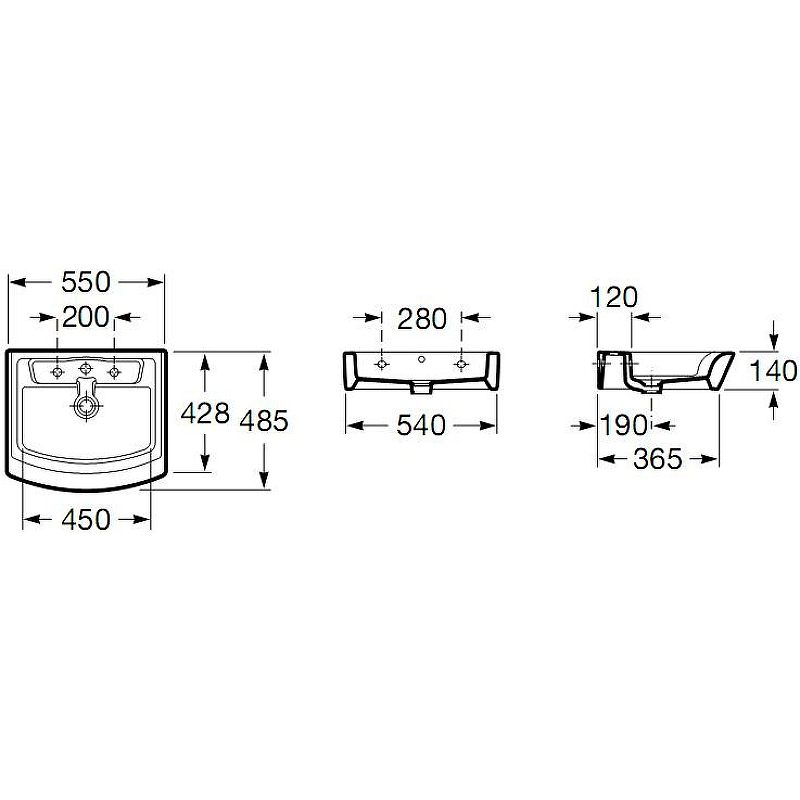 Раковина Roca Hall 55 327881000 Белая от магазина ЛесКонПром.ру
