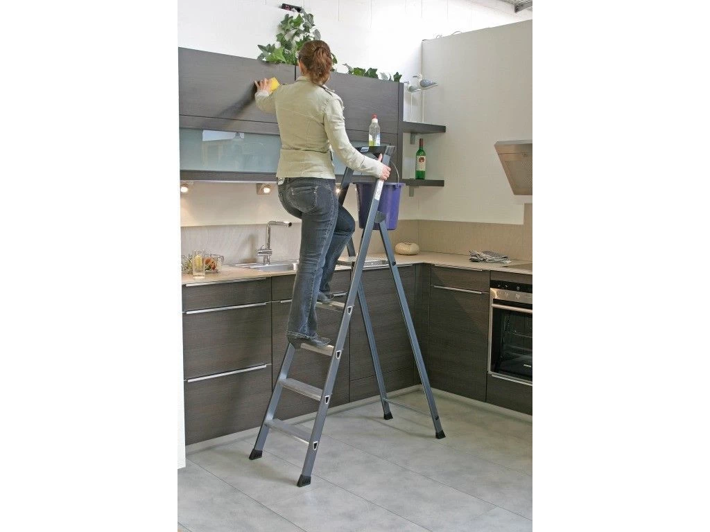 Стремянка алюминиевая анодированная Krause Sepro S 5 ступеней (арт. 124197) от магазина ЛесКонПром.ру