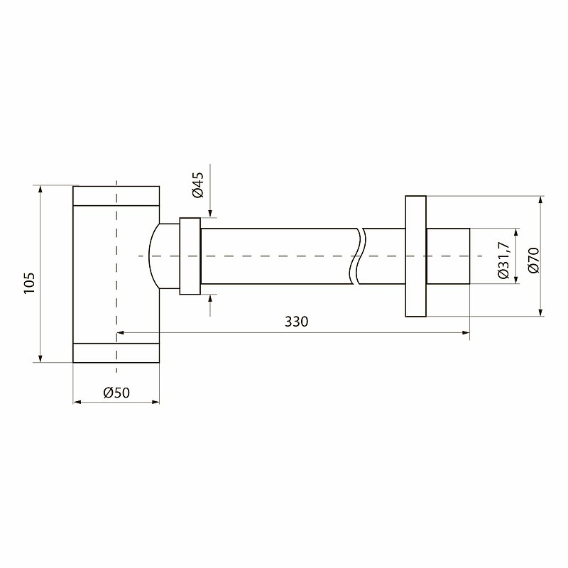 Сифон для раковины Point PN000Z2GM Графит от магазина ЛесКонПром.ру