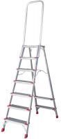 Стремянка алюминиевая профессиональная с широкими ступенями, увеличенной площадкой, с дугой безопасности  80 см. Новая Высота 7 ступеней (арт. 3139107) от магазина ЛесКонПром.ру