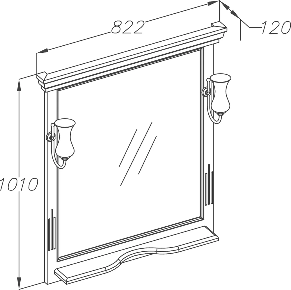 Зеркало Opadiris Риспекто 80 белое, с полкой от магазина ЛесКонПром.ру