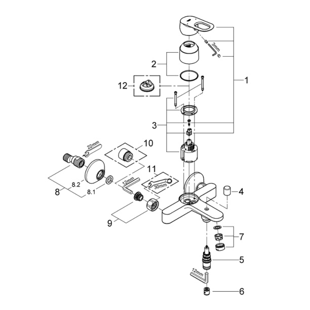 Смеситель для ванны Grohe Start Loop от магазина ЛесКонПром.ру