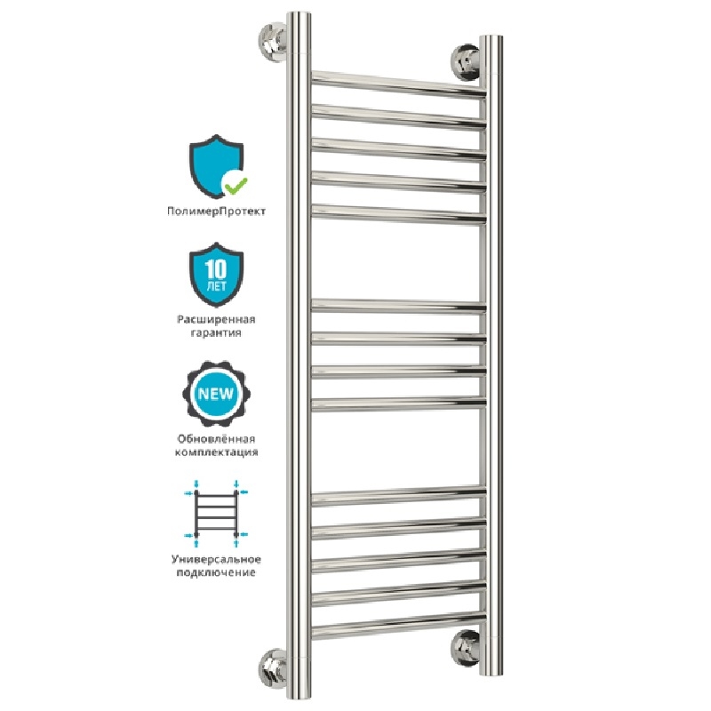 Водяной полотенцесушитель Сунержа Богема прямая 800х300 Хром от магазина ЛесКонПром.ру