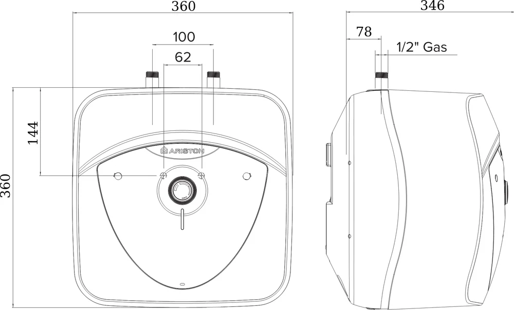 Накопительный водонагреватель Ariston Andris R 15U электрический от магазина ЛесКонПром.ру