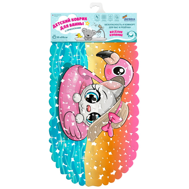 Коврик ВИЛИНА Котенок на круге 39х69 см антискользящий от магазина ЛесКонПром.ру