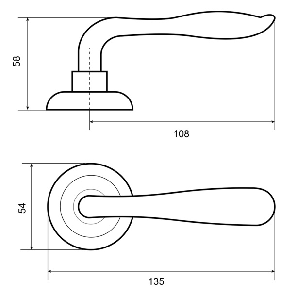 Дверные ручки A-409WPB белый/золото от магазина ЛесКонПром.ру