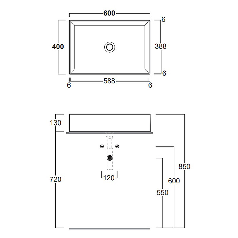 Раковина-чаша Simas Agile 60 AG60 bi Белая от магазина ЛесКонПром.ру