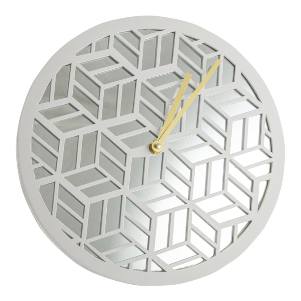 Часы настенные Узоры белые d29 см от магазина ЛесКонПром.ру