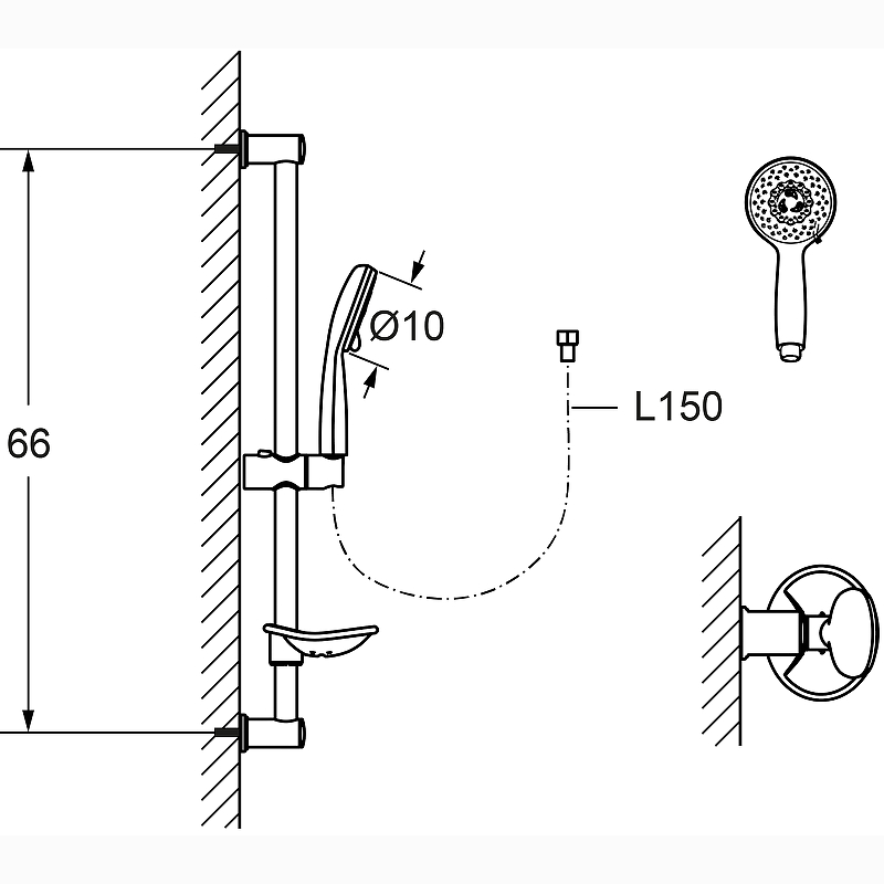 Душевой гарнитур Laguraty 2106 Хром от магазина ЛесКонПром.ру