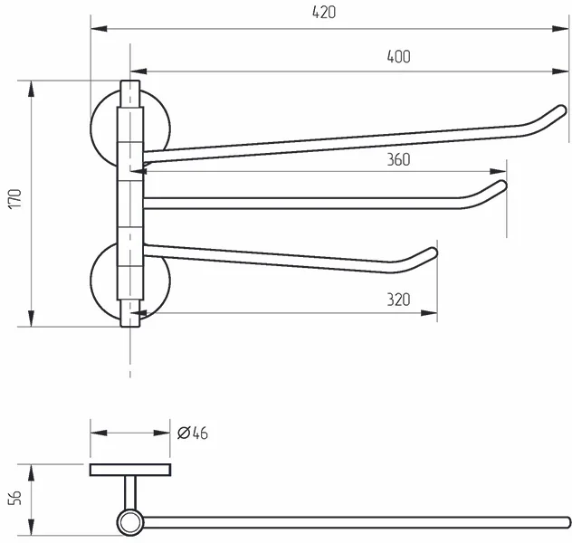 Полотенцедержатель Veragio Largenta VR.LGT-1925.CR от магазина ЛесКонПром.ру
