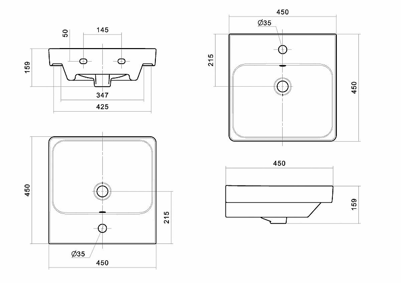 Раковина Santek Адриана 45 1.WH50.1.630 Белая от магазина ЛесКонПром.ру