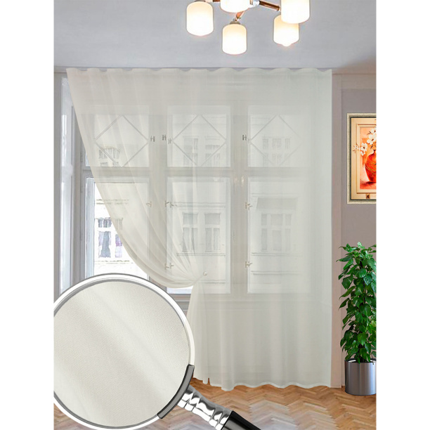 Штора-тюль Балестрате 300х285 см крем от магазина ЛесКонПром.ру