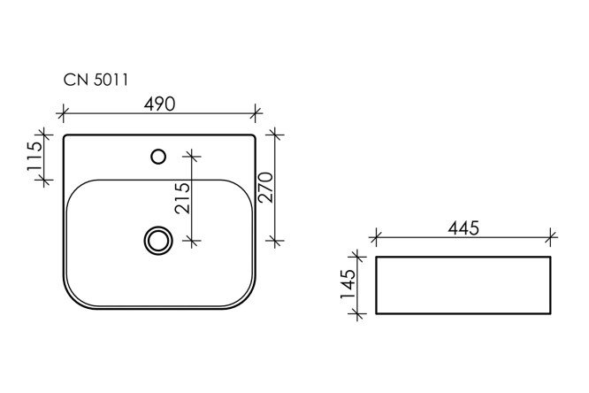 Умывальник накладной пристенный Element 80551209 от магазина ЛесКонПром.ру