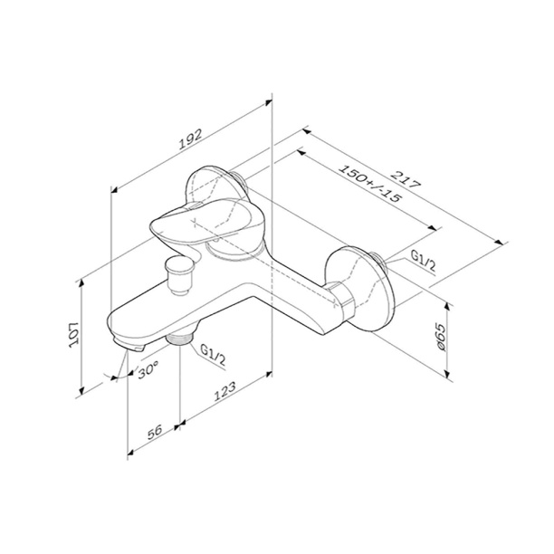 Смеситель для ванны AM.PM Sunny от магазина ЛесКонПром.ру