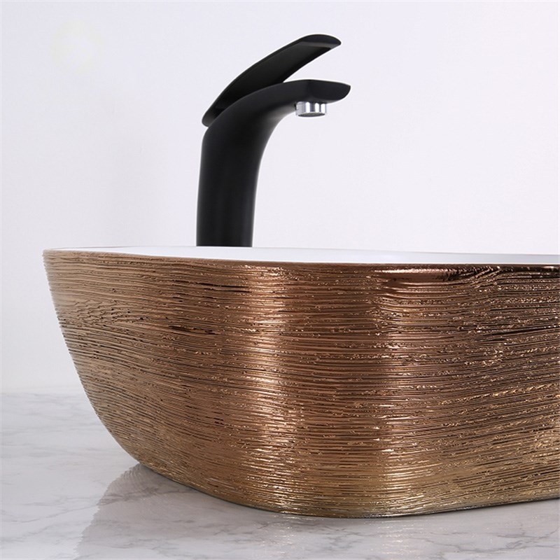 Раковина-чаша Mira 46 MR-4632LWG Белая Золото от магазина ЛесКонПром.ру