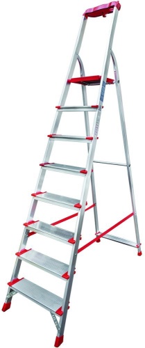 Стремянка алюминиевая профессиональная с металлическими стяжками Новая Высота 8 ступеней (арт. 3119108) от магазина ЛесКонПром.ру