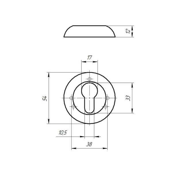 Дверные накладки под цилиндр NEODECO хром от магазина ЛесКонПром.ру
