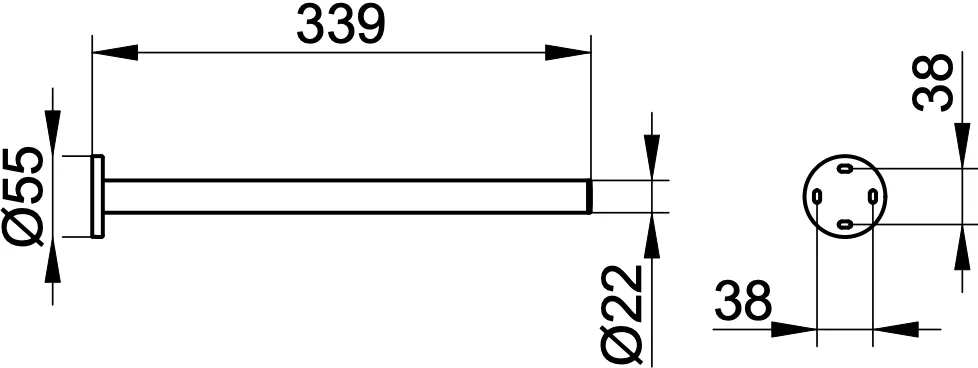 Полотенцедержатель Keuco Plan 14923370000 35 см, черный от магазина ЛесКонПром.ру