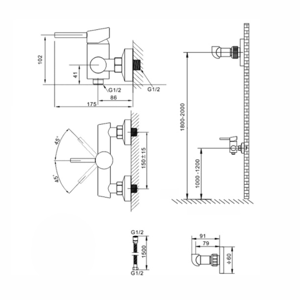 Смеситель для душа FLUMEN нержавеющая сталь от магазина ЛесКонПром.ру
