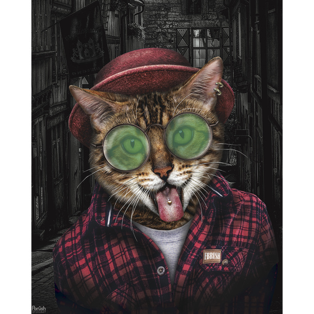 Канвас 40х50 см Кот-хипстер 1 от магазина ЛесКонПром.ру