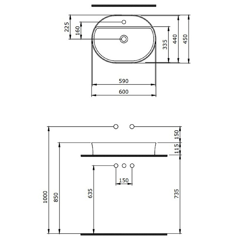 Раковина Berges Ego SL 60 182016 Белая глянцевая от магазина ЛесКонПром.ру