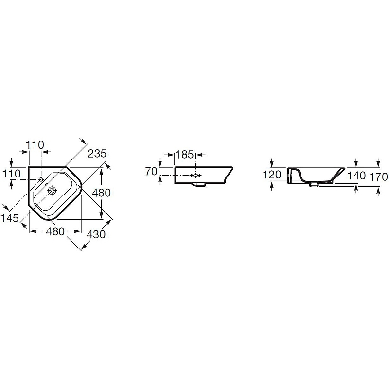 Раковина Roca The Gap 48 32747R000 Белая от магазина ЛесКонПром.ру