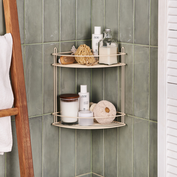 Полка сетчатая ЧМЗ NEW 2-ярусная угловая бежевая от магазина ЛесКонПром.ру