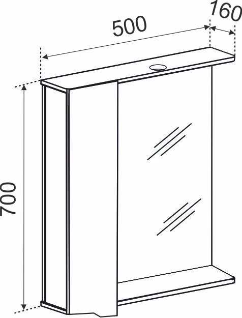 Зеркало Emmy Агата 50 L от магазина ЛесКонПром.ру